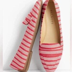 Talbots Francesca Red Stripe Cotton‎ Driving Moccasins Size 6.5